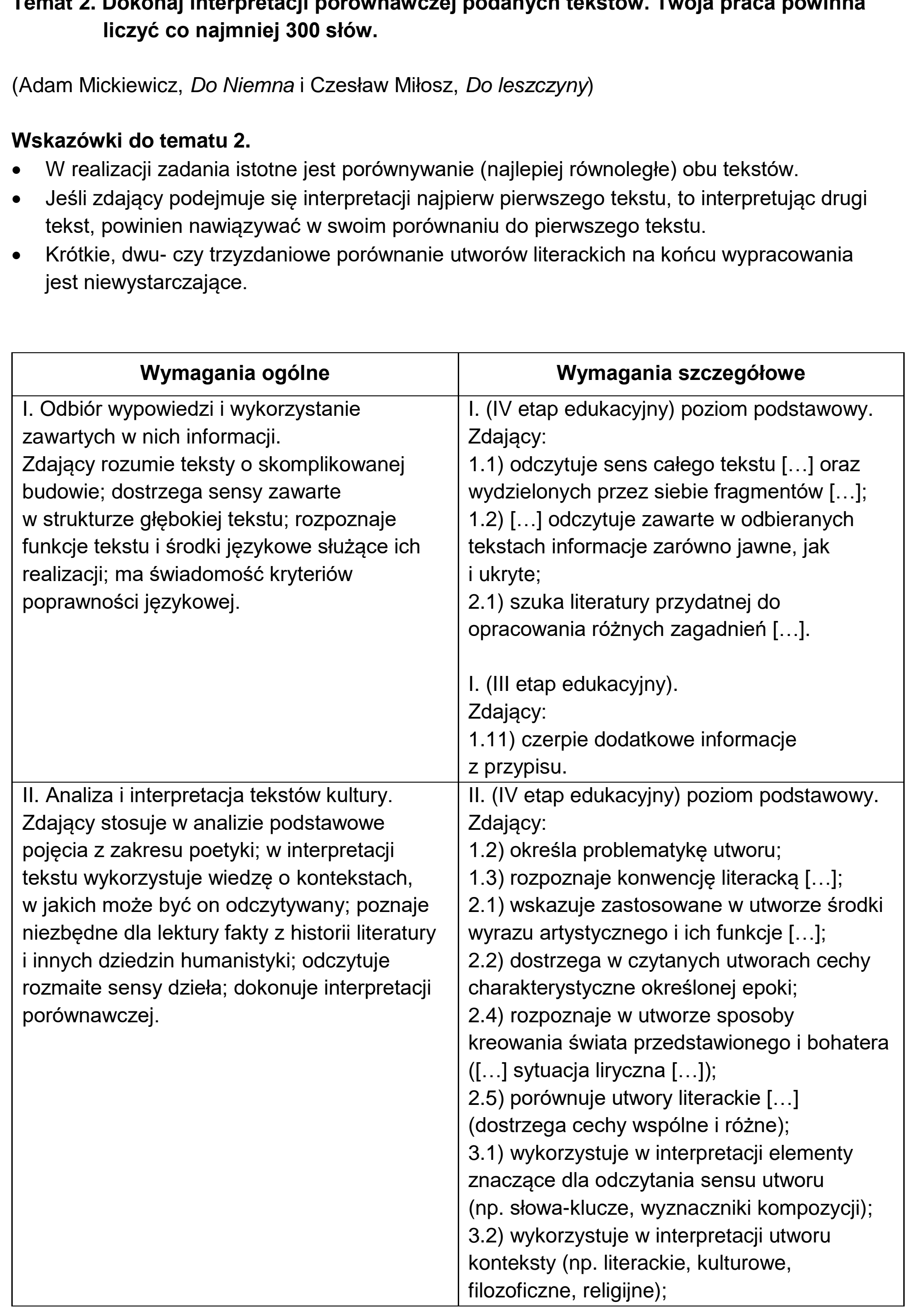 Matura dodatkowa, czerwiec 2025, odpowiedź do zadania 2, fragment 1