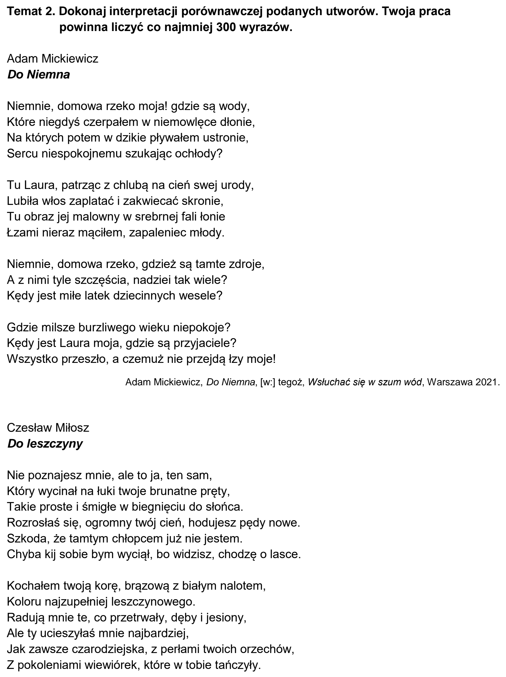 Matura dodatkowa, czerwiec 2025, podgląd zadania 2, fragment 1