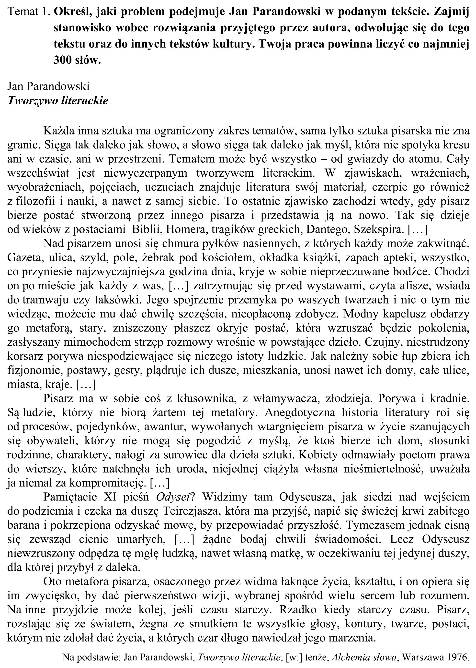 Matura, maj 2016, podgląd zadania 1