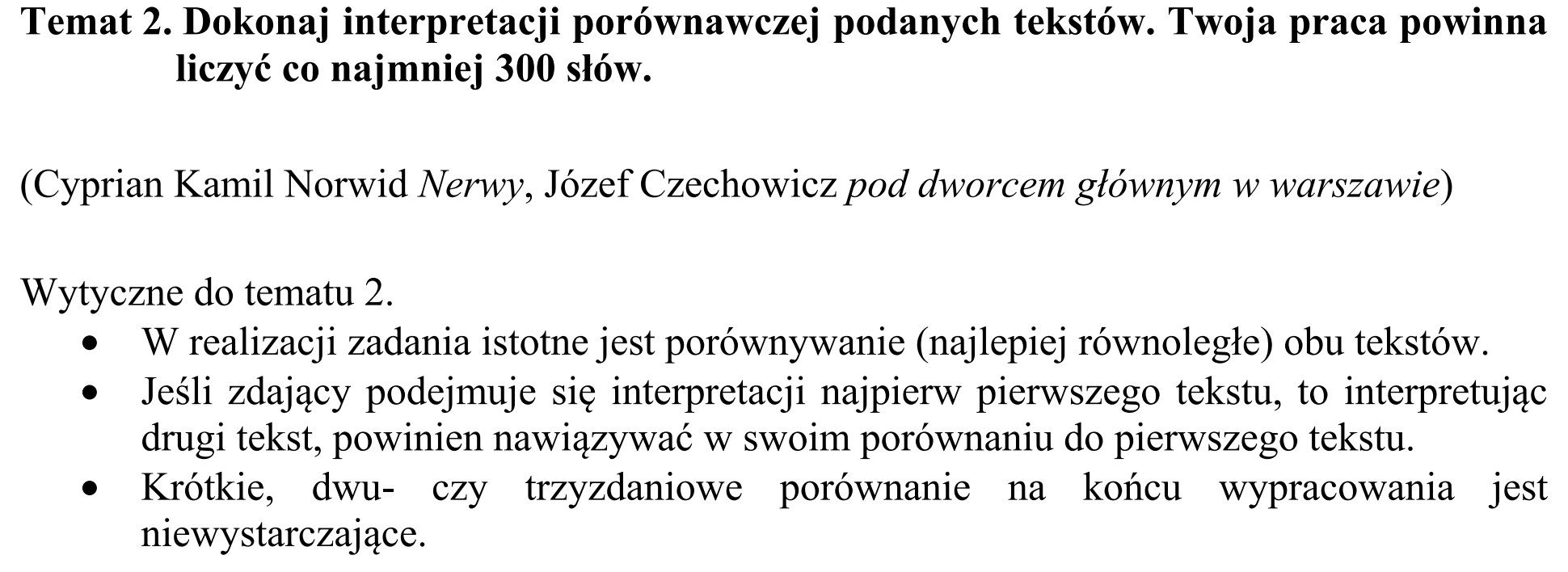 Matura, maj 2018, odpowiedź do zadania 2, fragment 1