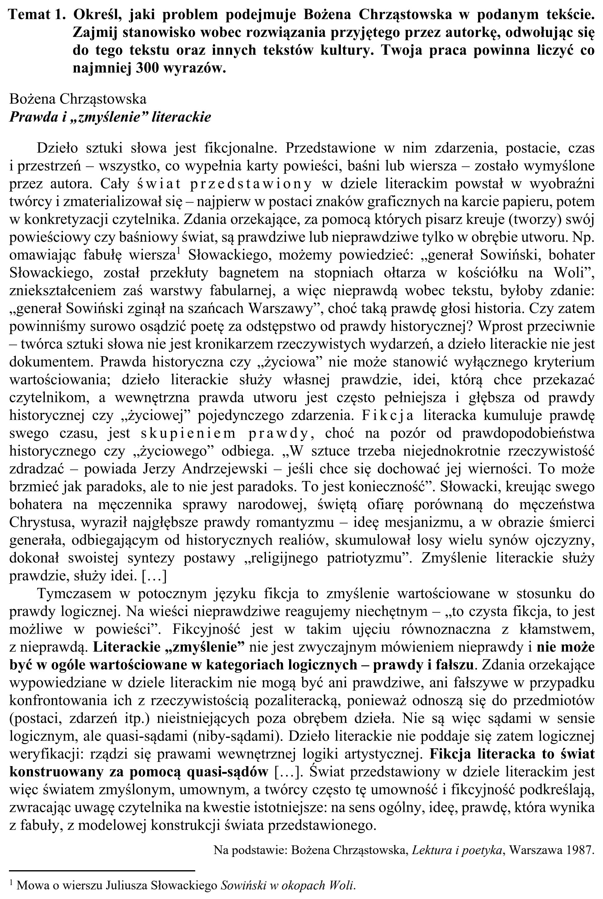 Matura, maj 2020, podgląd zadania 1