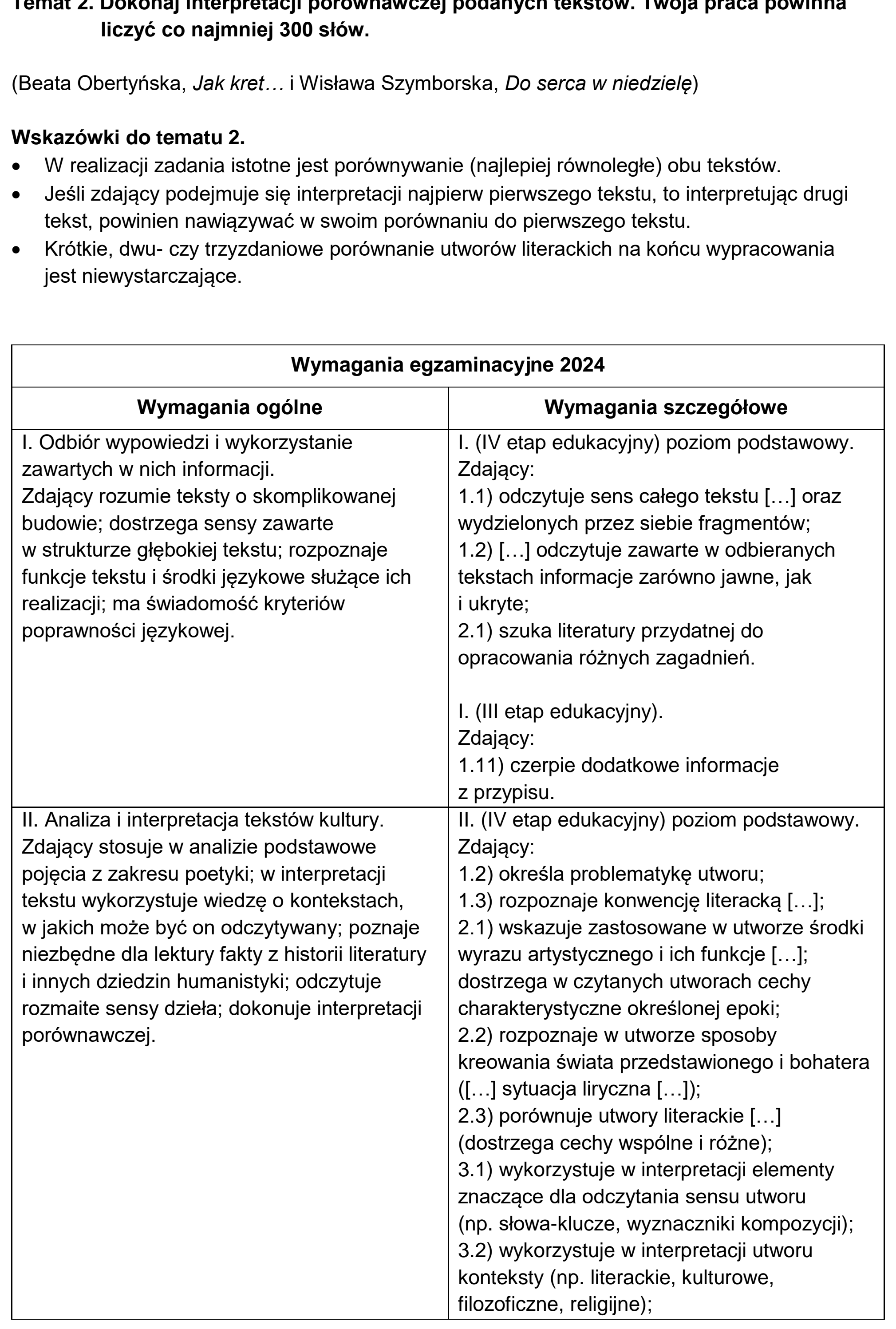 Matura, maj 2024, odpowiedź do zadania 2, fragment 1