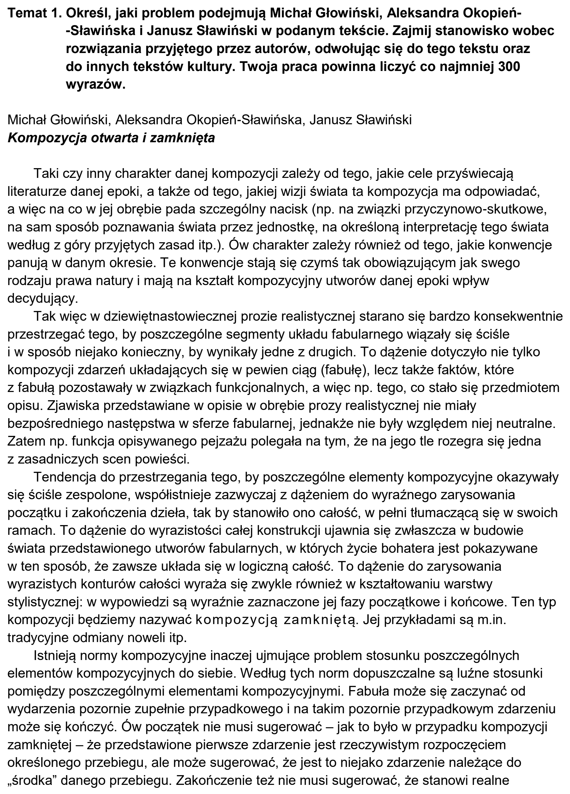 Matura, maj 2024, podgląd zadania 1, fragment 1
