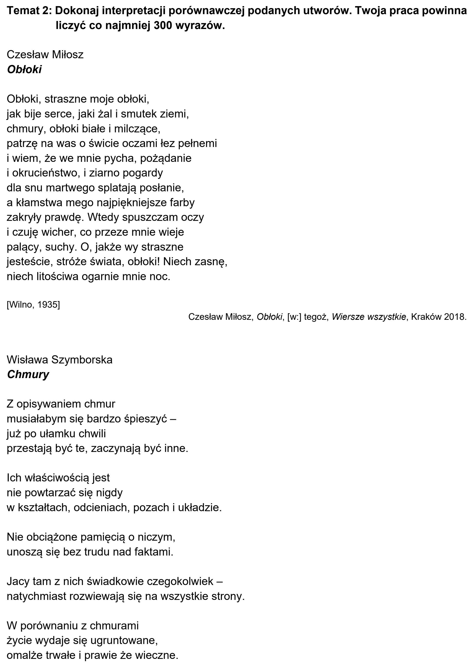 Matura próbna, marzec 2021, podgląd zadania 2, fragment 1