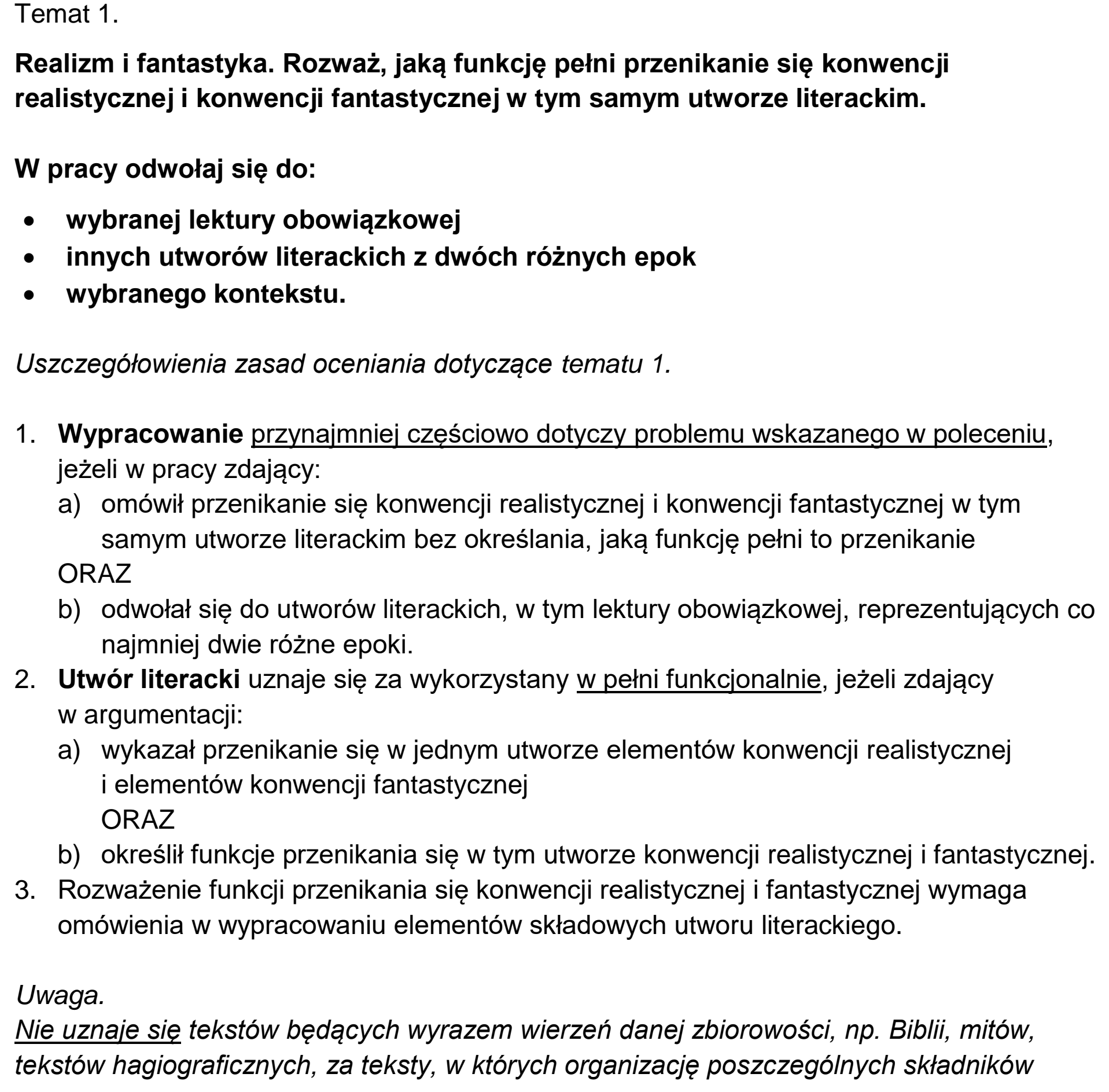 Matura, maj 2023, odpowiedź do zadania 1, fragment 1