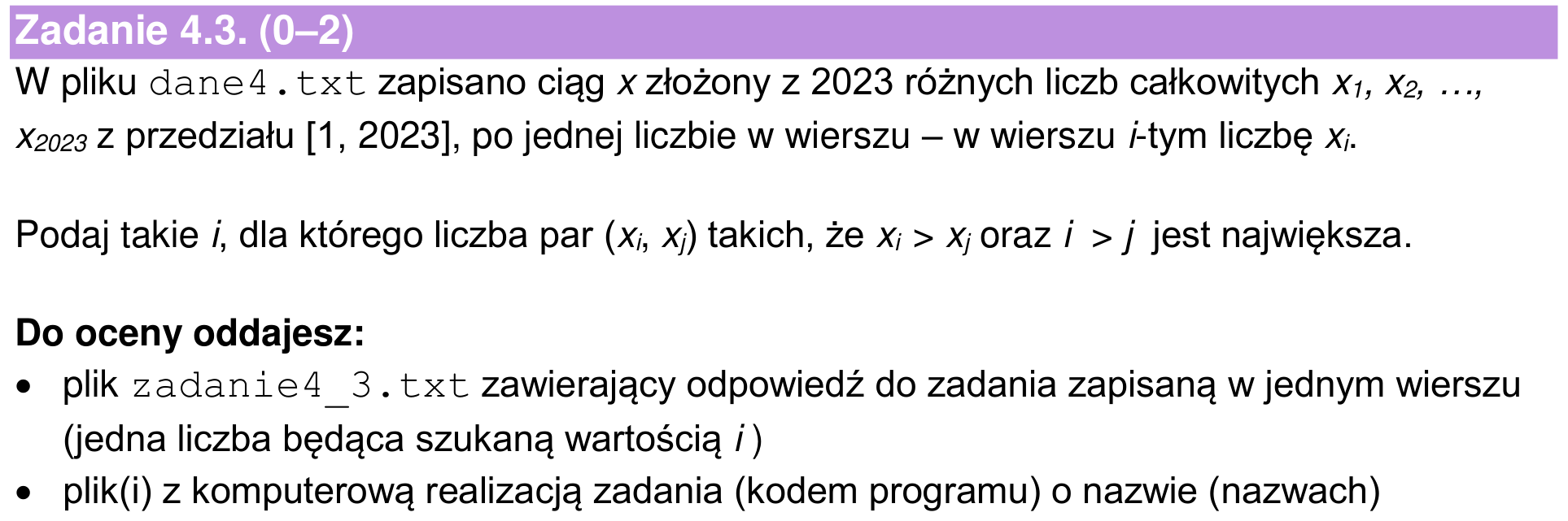 Informator maturalny 2024, zadanie 4.3