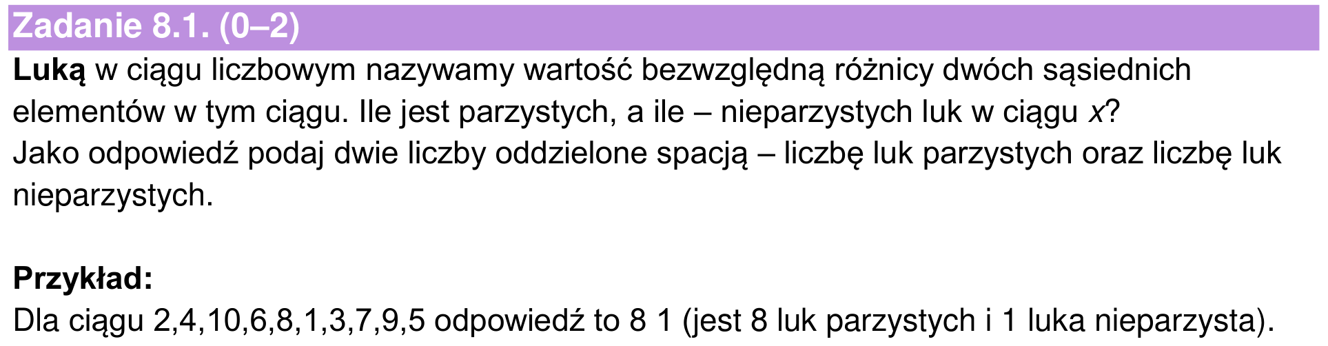 Informator maturalny 2024, zadanie 8.1