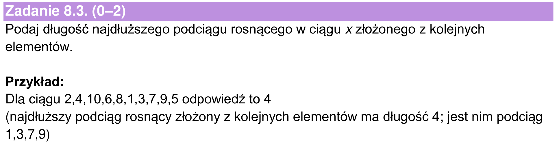 Informator maturalny 2024, zadanie 8.3