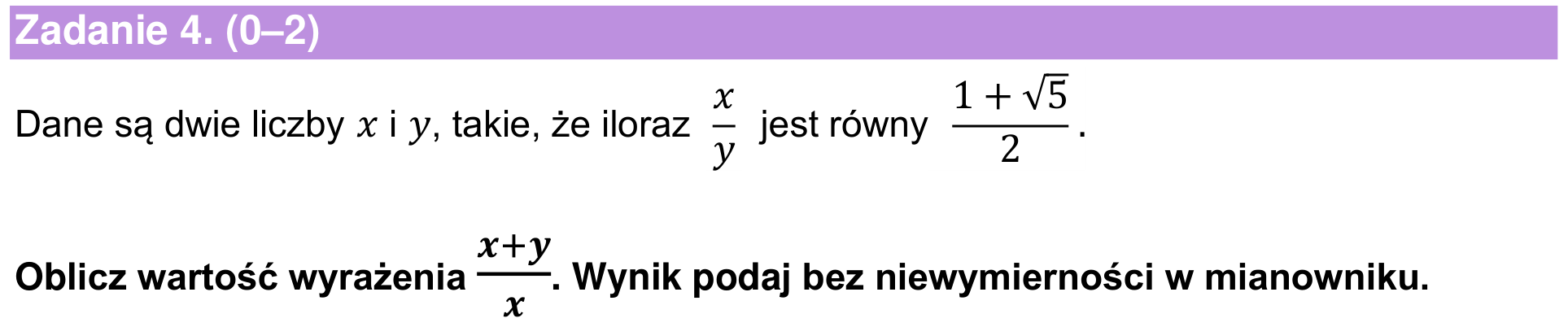 Informator maturalny 2022 – podstawa, podgląd zadania 4