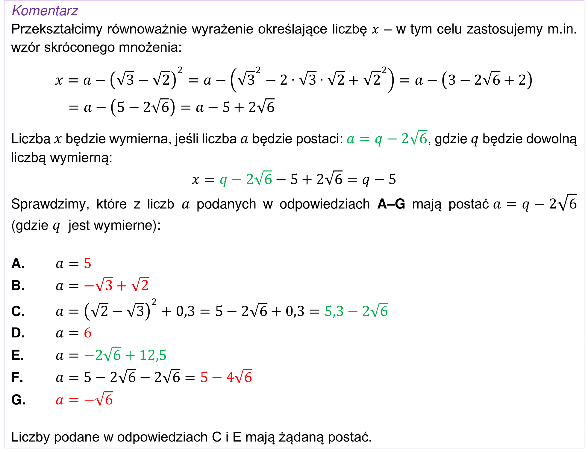 Informator maturalny 2022 – podstawa, komentarz do zadania 6