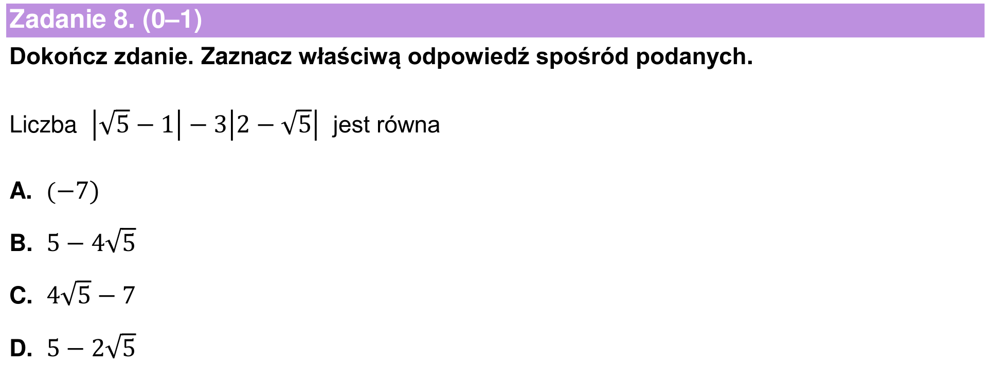 Informator maturalny 2024 – podstawa, podgląd zadania 8