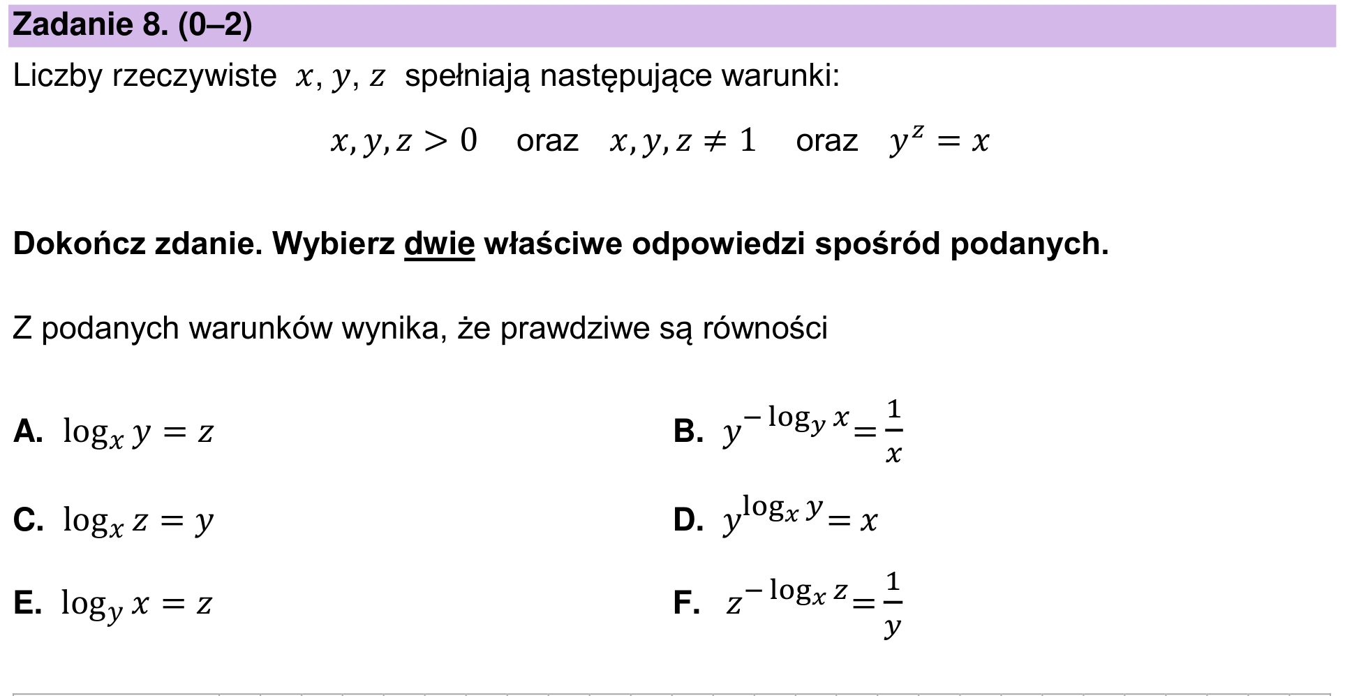 Zbiór zadań 2022 – podstawa, podgląd zadania 8